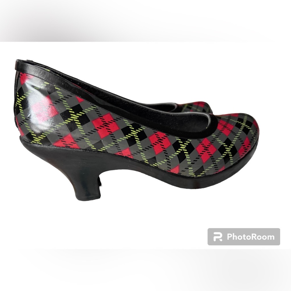 dav black green scot plaid pumps heels size 6 - Picture 4 of 10
